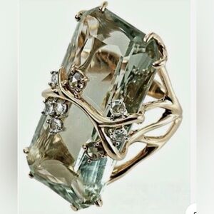 Anthropologie Gold and Silver Statement Ring